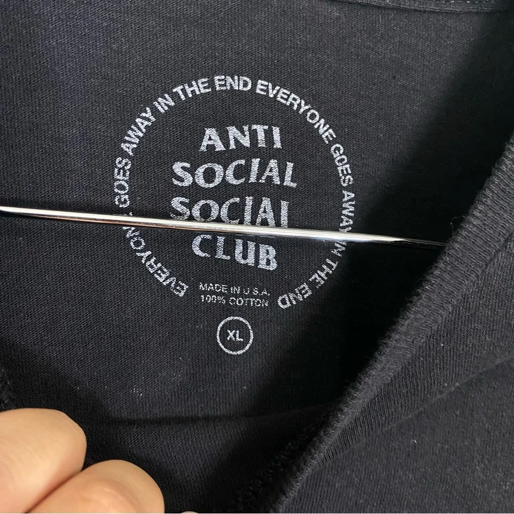 Anti Social Social Club Tee Short Sleeve Thunder Lightning Bolt‎ XL - Picture 3 of 5